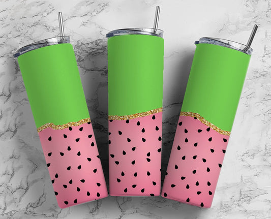 Watermelon 20oz Tumbler, Summer Melon Straight Skinny Tumbler