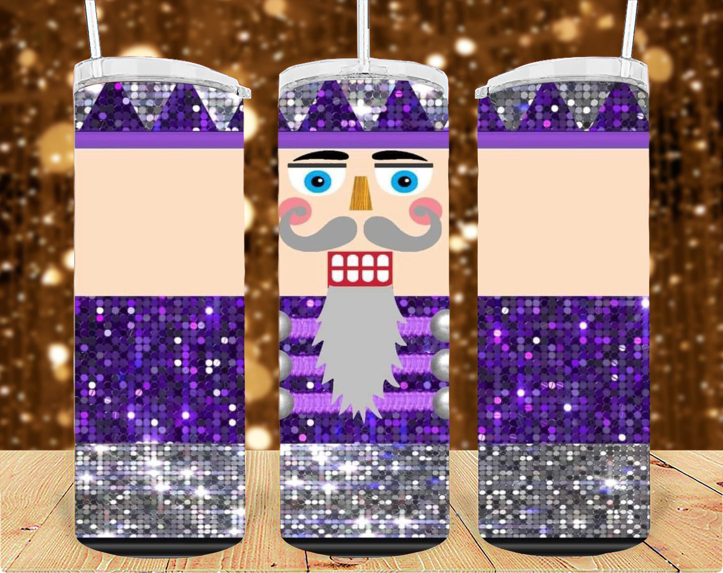 Purple Glitter Nutcracker Christmas 20oz Tumbler