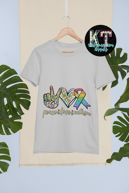 Peace Love Autism Unisex T-shirt