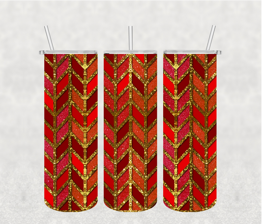 20oz Glitter Ornage and Gold Tumbler