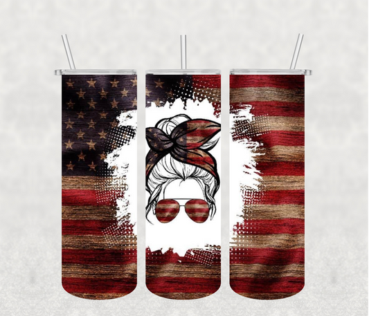 Mama American Flag 20oz Tumbler